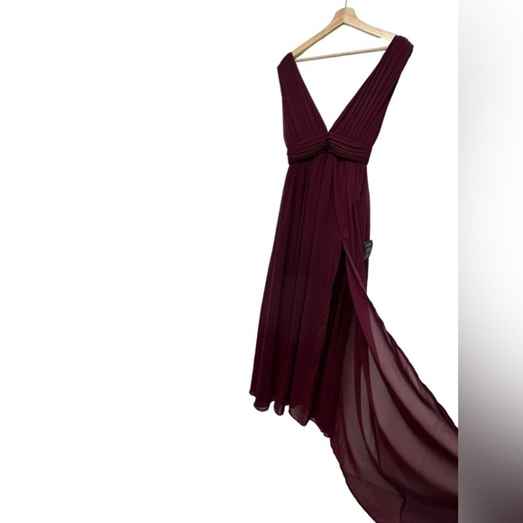 NWT LULUS Heavenly Hues Burgundy Maxi Dress - Picture 13 of 17